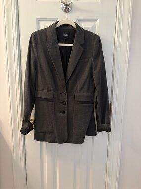 BCBG Charcoal Gray Women's Three-Button Blazer